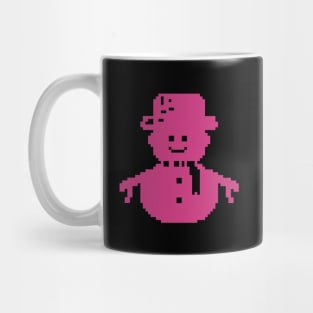 Pink Snowman pixel art Mug
